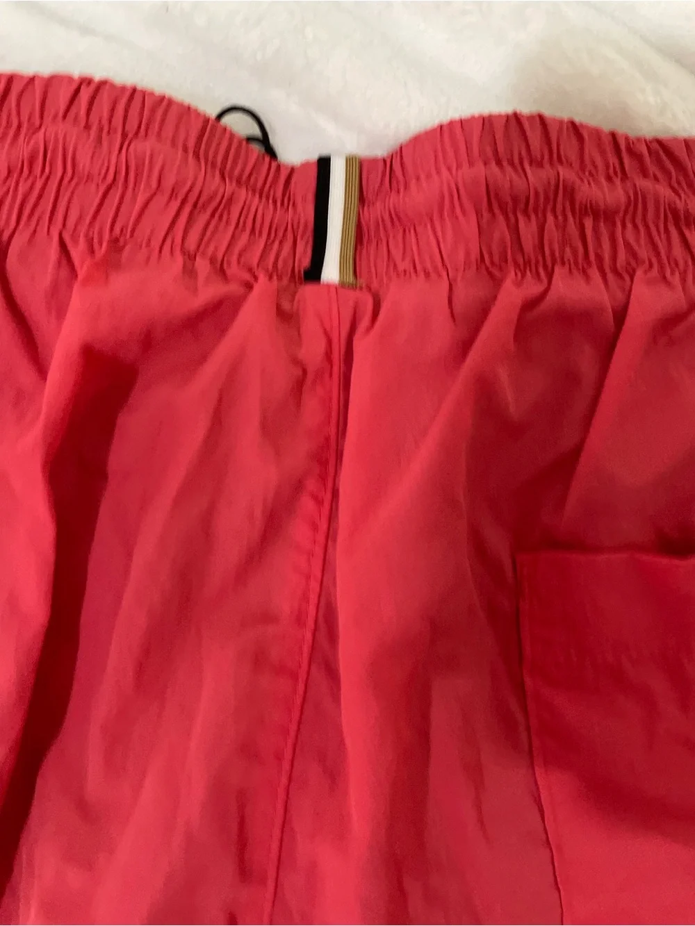 BOSS Men's Coral-Red Swim Trunks with Drawstring